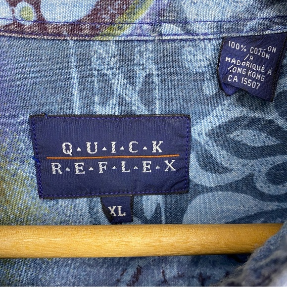Vintage Quick Reflex Shirt Men Blue Size XL Made in Hong Kong - Picture 3 of 10